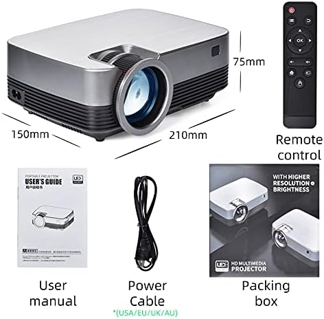 Видео проектор LHLLHL Q6 за домашно кино с поддръжка на Full 1080P Movie в прожектор 10 TV Box по Избор (Размер: