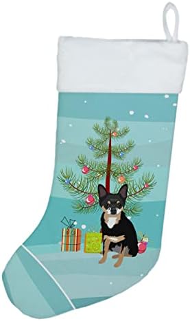 Съкровищата на Каролина WDK2985CS Чихуахуа Трицветна 2 Коледни Чорапи, Чорапи за висящи пред камината, Коледен Сезон декорация