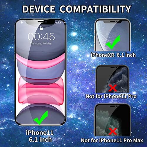 Защитно фолио от закалено стъкло Loushszc за iPhone11/iPhoneXR, (2 опаковки) Сверхчистая защитно фолио за предпазване от надраскване на цял екран, за да iPhone11 и XR 6,1 инча, подобрен?