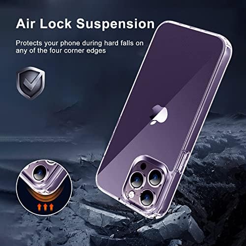 [5, 1] Комплект за защита на 360 за iPhone 14 Pro Max Case 2 Защитни екрани, изработени от закалено стъкло, 2 защитни лещи и 1 прозрачен калъф, защищающим от пожълтяване и приплъзва?
