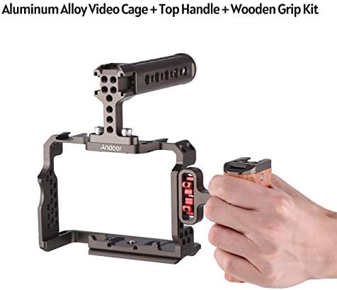 Комплект камера от Алуминиева Сплав Andoer с горната дръжка за запис на Видео, Дървена Дръжка, Замяна за Sony