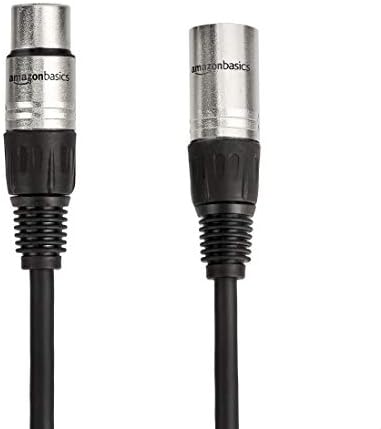Basics 2-Pack XLR Микрофон, кабел за високоговорител система, Всички Медни проводници, обвивка от PVC 6 мм, 25 Фута, Черен