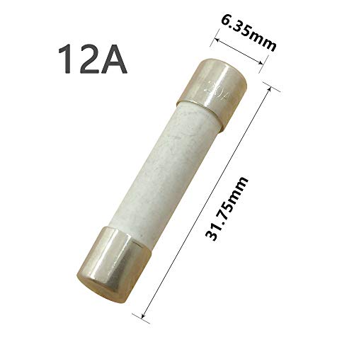 Керамичен предпазител със забавено задействането на 12 усилвател YOLISTIC 6,35x31,75 мм (1/4 x 1-1 / 4) (опаковка
