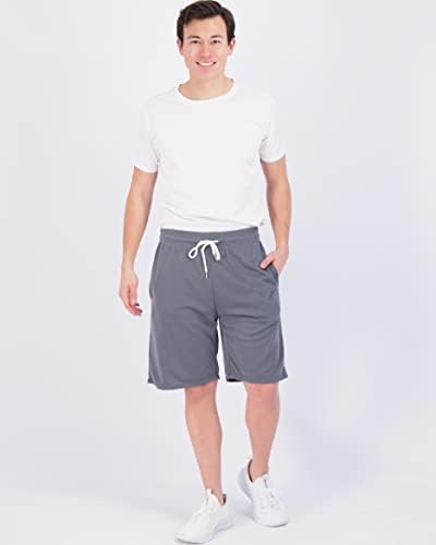 Real Essentials 3 опаковка: Мъжки Памучен 9-инчов френски Хавлиени Ежедневни спортни къси панталони за почивка с джобове (предлагат в модели Big & Tall)