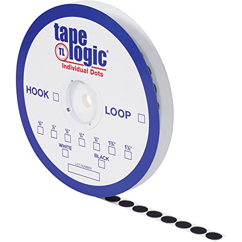 Лентата Logic Sticky Back Dots, диаметър 1-3 /8 инча, Кука, Черна, за занимания в дома и офиса - Контур се Продава отделно (1 ролка), за избор на доставка