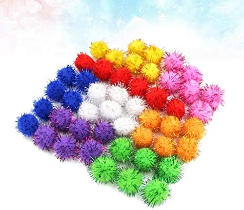 Цветни топки с pom-помераните NUOBESTY, Топки с pom-помераните, Мишурные топки с pom-помераните - Различни цветове - 1,2 инча