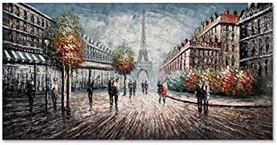 Epicler Париж-Айфеловата Кула Художествена Картина, Модерен Градски Пейзаж Декоративна Художествена Картина, 18x36