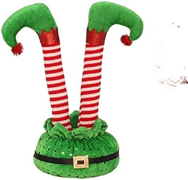 Коледни Декоративни Елементи Quenny, Обърнати Крака Елф, Декоративни Орнаменти за интериорни Празнични партита (Зелен)