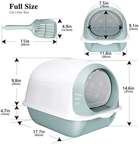 Кутия за котешки тоалетни Topmart с капак, Сгъваема запечатана Кутия за боклук, който предпазва от Пръски Закрит котешката