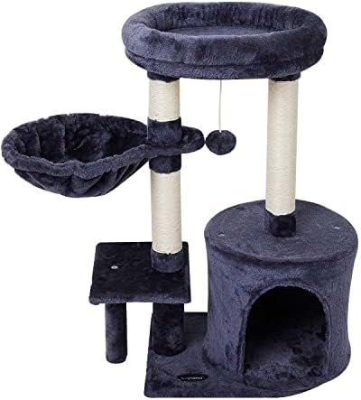 Етажната собственост KIYUMI Cat Tree Cat Tower с Когтеточкой от Сезал за котки в затворени помещения, Мебели за котки от Котешки Дърво с Хамак и играчки-топки за Коте, на някол?