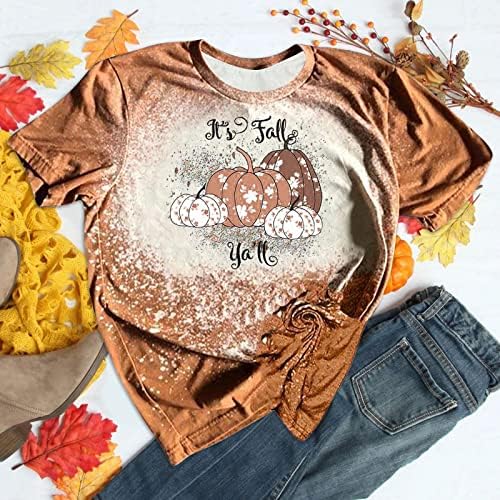 NaRHbrg Женска Тениска с кръгло деколте, Забавна Тениска с Изображение на Тиква Елф, Есенна Риза, Класически Тениски