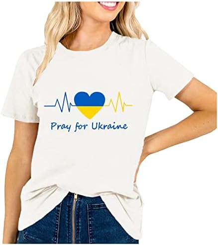Дамски Потник в Украйна, Дамски Блуза с кръгло деколте и Къс ръкав, Актуален Годишен Топ с форма На Сърце, Дамски Ежедневни Тениска
