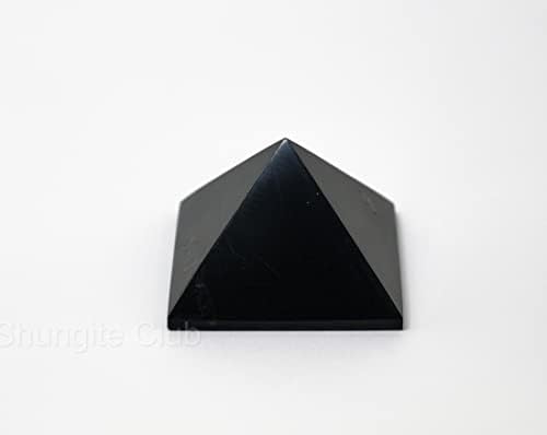 Шунгитовая щафетата Шунгитовая пирамидка Полиран 5 см (2 инча) Защита на Скъпоценен Камък Начало Декор Подарък Исцеляющий Crystal