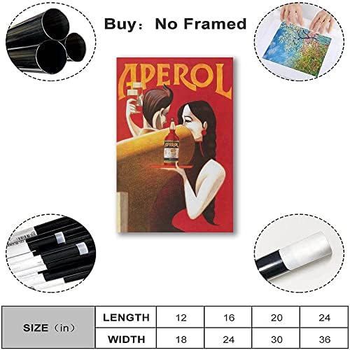 Коктейлна Плакат с Принтом в ретро стил, Плакат Aperol Spritz, Арт Принт в черно-бяла клетка, Ретро сюрреализъм,