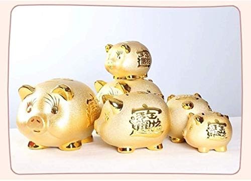 SMLJLQ Керамични Мультяшные спестовната банка за Пари Творчески Златни за Подарък Прасенце Детска Ретро Монета