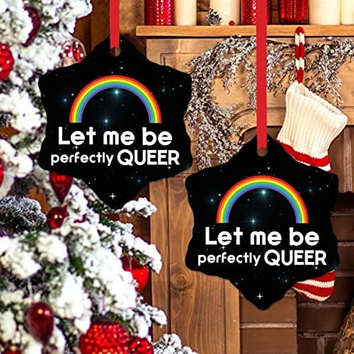 Коледна Декорация за Деца, Позволете ми Да е Перфектно, Странни Украшения, ЛГБТ, Коледна Украса, Подаръци, Любов, Равенство, ЛГБТК, с Преливащи се цветове Керамични У
