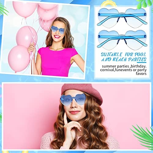 Yexiya 16 Чифта Слънчеви Очила свети валентин Без Рамки във Формата на Сърце, Прозрачни Слънчеви Очила Love Fun, Аксесоари за Партита за Жени