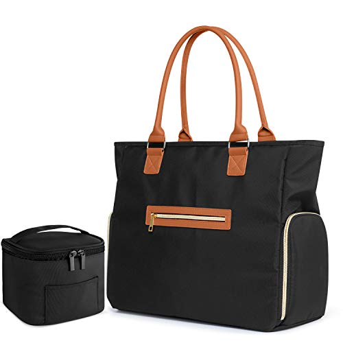 Чанта за молокоотсоса Luxja с чанта-интеркулер кърма (с капацитет четири бутилки за кърма по 5 грама), чанта-тоут за