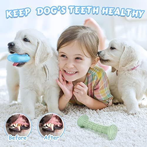 Играчка за малки кученца UZAKMI за никнене на млечни зъби Мека и здрава, 6 опаковки, Дъвчене, Писклив детски играчки за малки