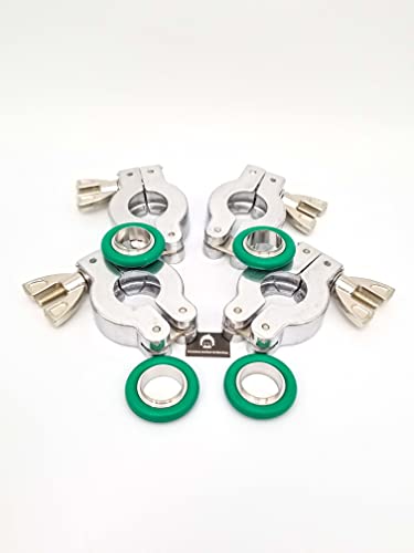 Комплекти скоби за барашковых гайки ISO-KF Фланец NW16 KF16 с Центрирующим пръстен от Неръждаема стомана и о-пръстен от