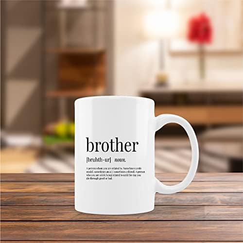 kunlisa Забавна Чаша За Братската Благодарност, Керамична Чаша Brother Definition-11 грама, Чаша за Кафе С