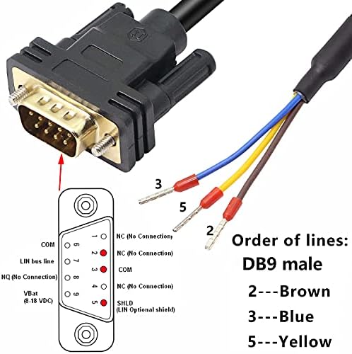 Жак XMSJSIY DB9 Кабел за сериен порт RS232 Адаптер към DB9 за свързване на 9-за контакт на COM-порта, без запояване, гнездо за кабел за подмяна Поръчка: 235 (мъжки) -1,5 м /4,92 метра