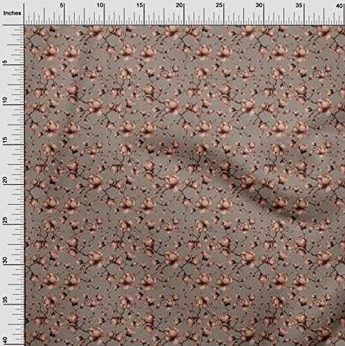 Кадифе кафяв плат oneOone, материал за шиене на цветенце, кърпа с принтом ширина 58 см-9788