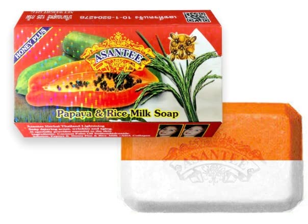 ASANTEE Почистване на сапун от Папая и ориз с мед 125 Грама