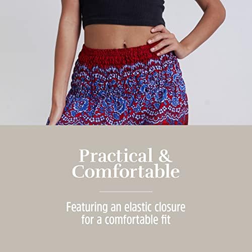 Дамски Зреещи MNZ впечатлява със своя Бохемски стил, Панталони за йога с висока Талия и Цветен Модел, Разкроена в стил бохо за Всеки повод