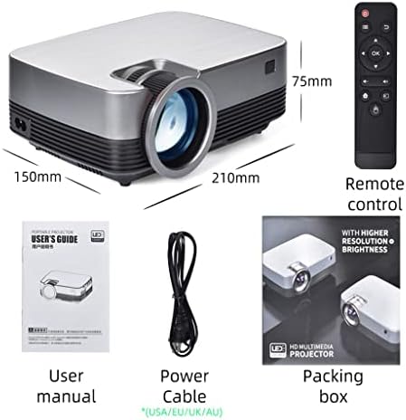 SDFGH Q6S видео проектор за домашно кино Full 1080P С Поддръжка на Airplay WiFi Android 10 TV Box Допълнителен видео проектор (Цвят: C)