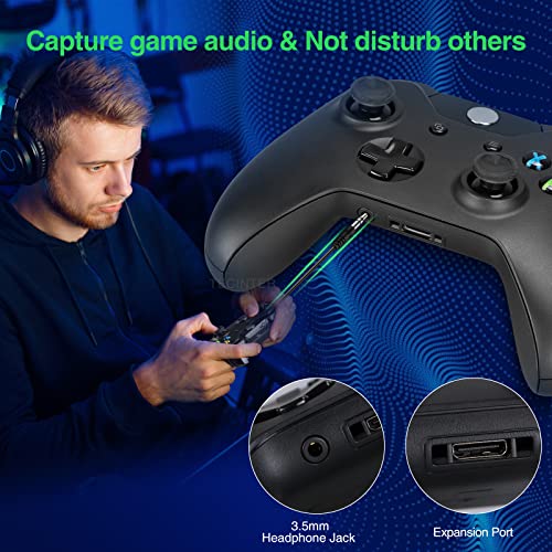 Безжичен контролер vaomon Xbox One Гейм контролер за КОМПЮТЪР, Съвместим с Xbox One, Xbox X series / S, аудио жак 3.5 мм, 3D джойстик (черен)
