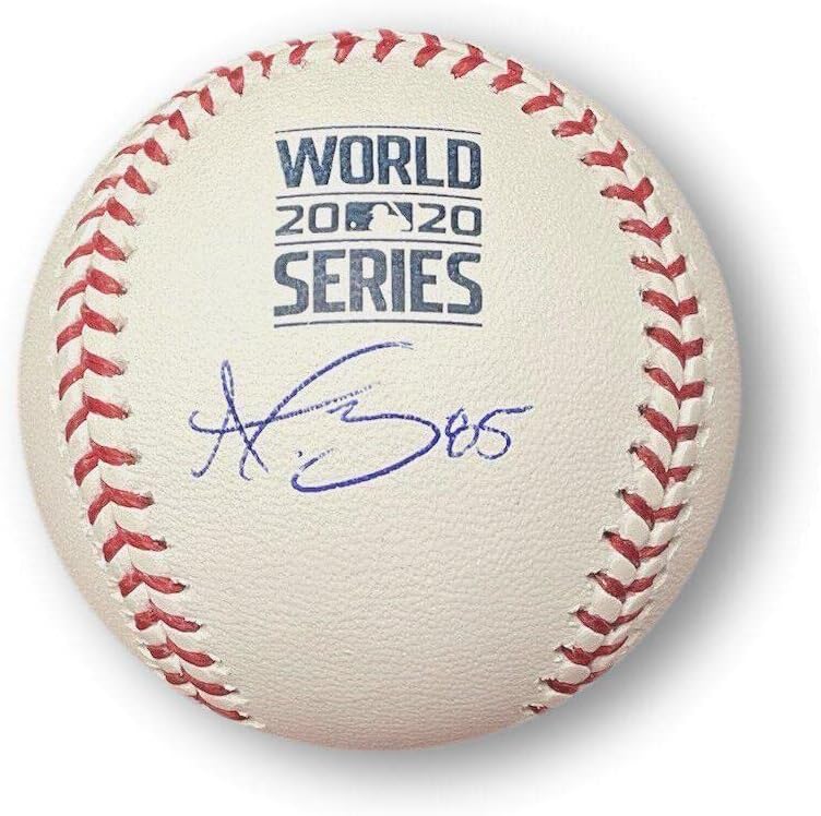 Дъстин Мей Подписа Бейзболен Световната серия 2020 с Автограф на Брой 85 На Доджърс МЕЙДЖЪР лийг бейзбол - Бейзболни топки
