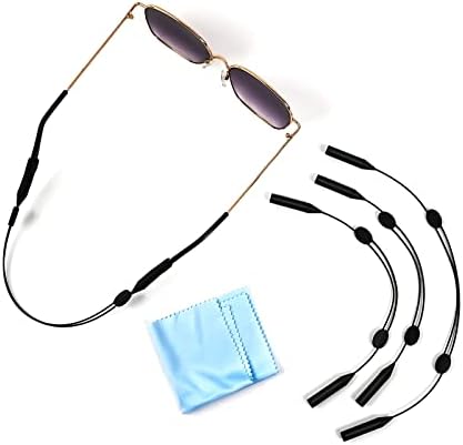 Регулируема каишка за очила за възрастни и деца, се предлага С помощта на памучен Тампон За почистване на очила, 4 опаковки