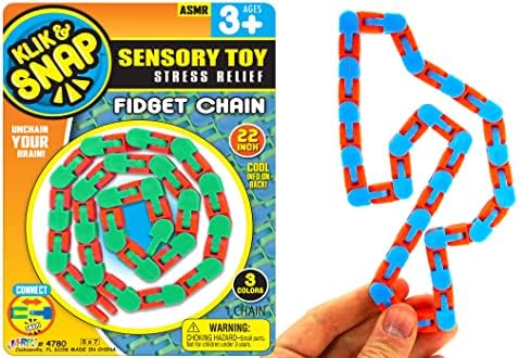 Връзки Щури Верижни Песни 22 ' Змия Chain Snap & Click Fidget Toy Pack Пальчиковые Сензорни Играчки За Облекчаване