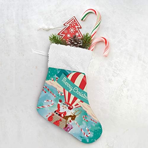 Коледни Чорапи ALAZA, Весела Коледа с Дядо Коледа, Класически Персонализирани Малки Чулочные Украса за Семейни празници, Определени
