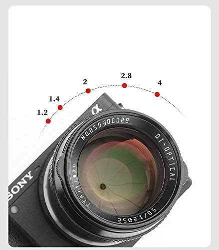 TTArtisan 50 мм F1.2 APS-C Обективи за фотоапарати Ръчно Фокусиране MF е Съвместим с Canon M Mount M1 M2 M3 M5 M6 M6II M10 M100 M50