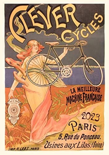 Стенен календар за 2023 година [12 страници 8 x12] Плакат с винтажной реклама на велосипед за пътуване