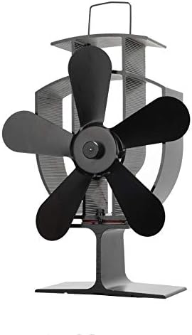 Вентилатор за дърва LYNLYN с 5 остриета, Работещ от отопление на Дърва горелки, Увеличава подаването на топъл въздух с 90% в