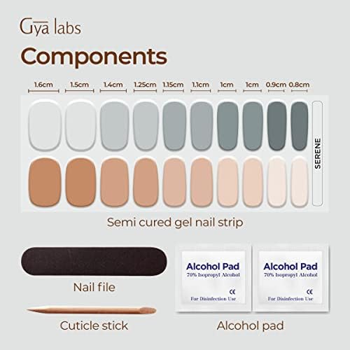Комплект стикери за нокти Gya Labs - Трайни нокти за жени - Ленти за нокти с Наполовина отвержденным гел (20 бр.) - Набор