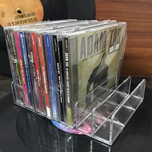 Прозрачна акрилна кутия за съхранение на DVD/CD Титуляр за cd-та - тава за cd-дискове с капацитет до 14 чанти за cd-дискове за съхранение на мултимедия в магазините и органи