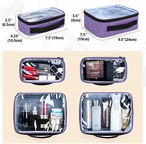 Косметичка BAFASO Makeup Bag Косметичка с 4 Вътрешни Подвижни чували, Многофункционална Пътна косметичка (патент