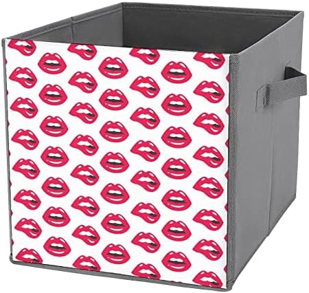 Червени Устни Сгъваеми Кутии За Съхранение на Основите на Сгъваеми Тъканни Кубчета За Съхранение на Организаторът
