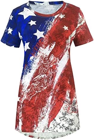 Ризи 4 юли, Женска Тениска С Американския Флаг, Летни Ежедневни Потници, Тениски с Къс ръкав, Патриотическая Удобна Свободна