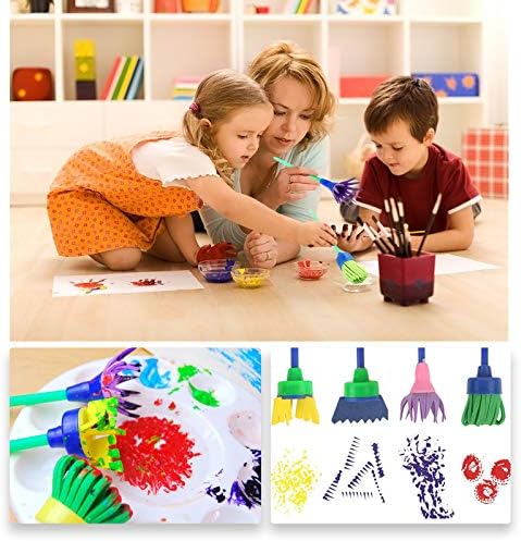 YZNlife Детски Четки За рисуване, Комплекти Гъби, 52 бр., Четка за рисуване, Комплекти инструменти за чертане, Бебешки Комплекти