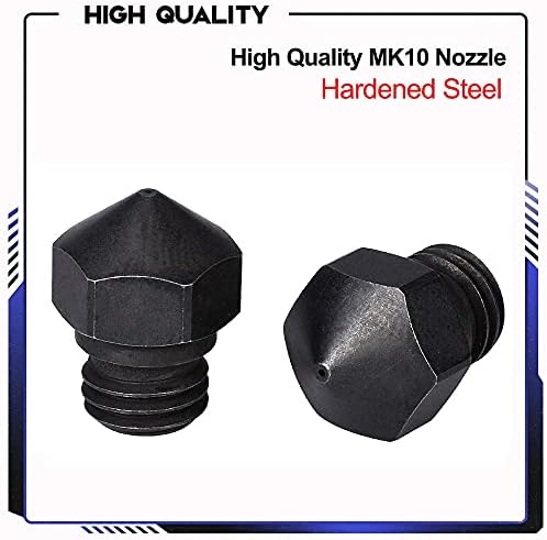 Дюзи MK10 от закалена стомана ZHENGGUIFANG ZGF3D за въглеродни влакна 0.2/0.4/0.6/0.8 мм M7 за екструдер HOTEND (Размер: