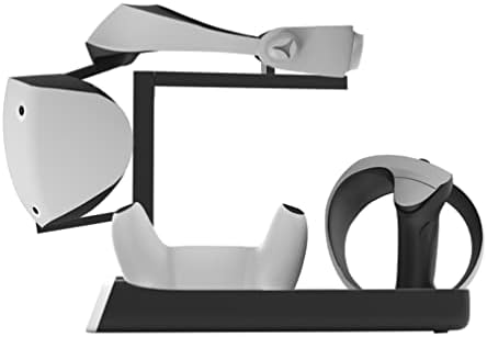 Вертикална Поставка LiLiTok, Съвместима с Зареждащата станция с двойно контролер PSVR2, Led Светлини за Притежателя на слушалки PS5 VR2 и писалки, зарядно устройство, Аксесоа