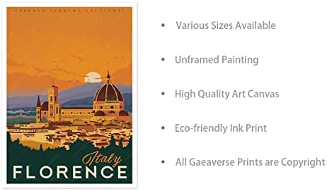gaeaverse Италия Флоренция Базиликата Санта Мария-дел-Фиоре силуета на Плакати за Пътуване Ретро Декор Естетически Картини