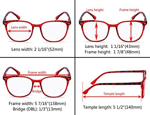 Дамски очила за четене Gr8Sight - 4 Опаковки Големи Квадратни Ридеров за жени