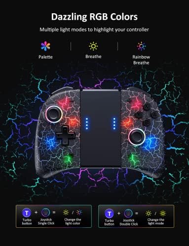 Контролер джойстик NexiGo (Без мъртва зона) е Съвместим с ключа OLED, контролери Joypad с вибрации, турбо, дисплей и led
