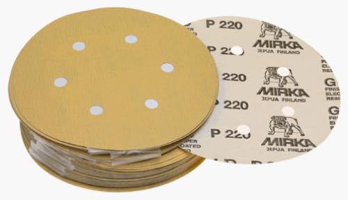 Mirka 23-624-060 6 6-Луночные Шлифовъчни дискове с шкурка 60 Без прах с куки и вериги - 50 бр.